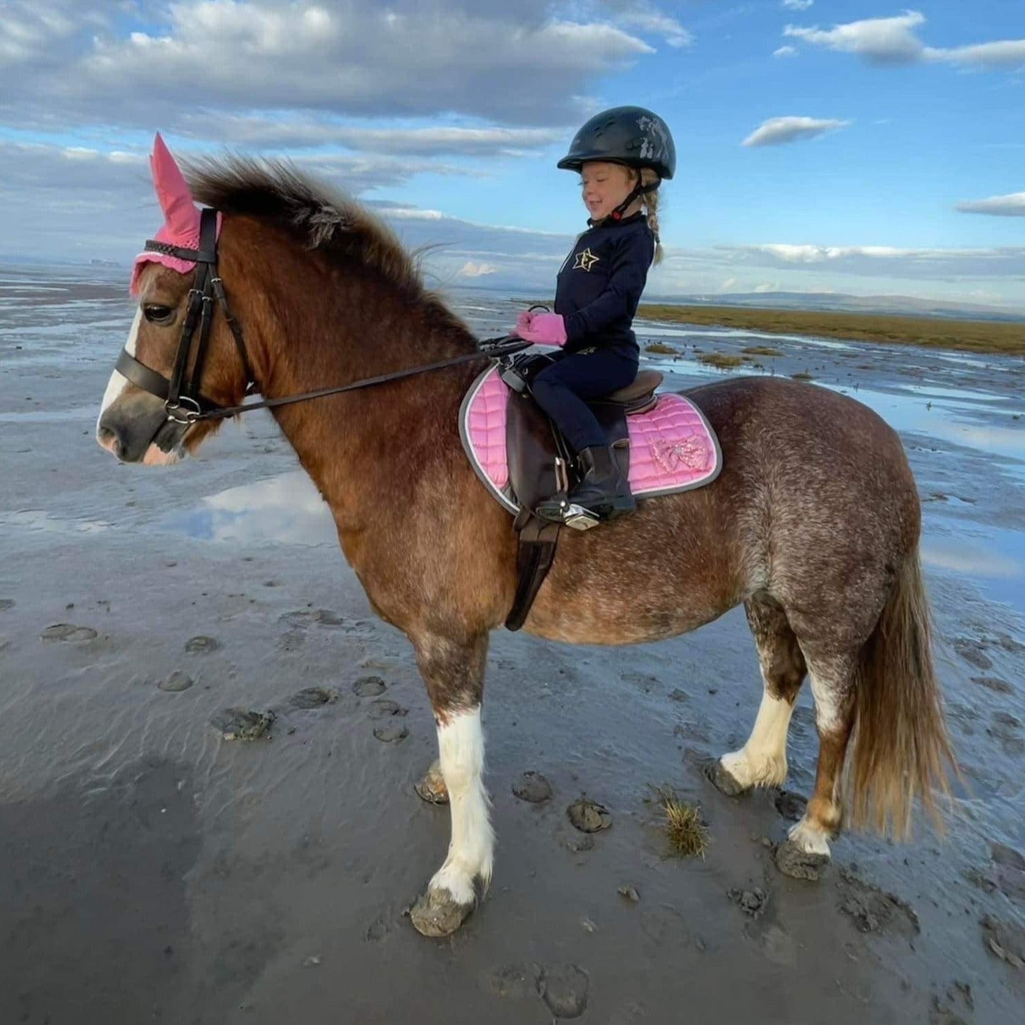 Bling by Equestre Co. Midnight purple ear bonnet